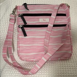 Scout Pink & White Striped Crossbody Bag